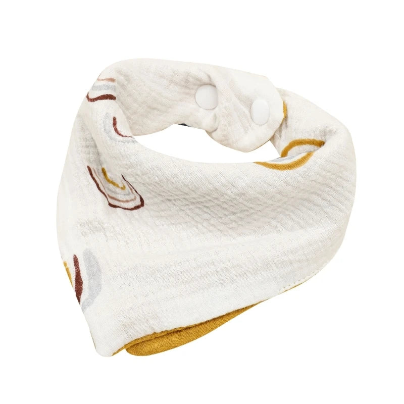 Feeding Bib Baby Four Layers Burp Cloth Bib for 0-36Month Infant Reversible Cotton Saliva Towel Drooling Bib for Newborn
