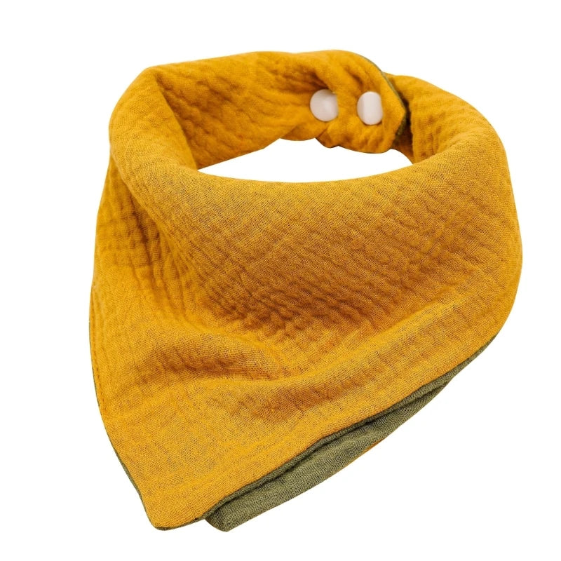 Feeding Bib Baby Four Layers Burp Cloth Bib for 0-36Month Infant Reversible Cotton Saliva Towel Drooling Bib for Newborn