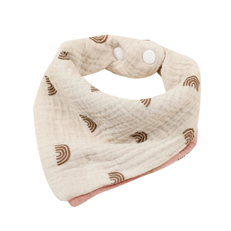 Feeding Bib Baby Four Layers Burp Cloth Bib for 0-36Month Infant Reversible Cotton Saliva Towel Drooling Bib for Newborn
