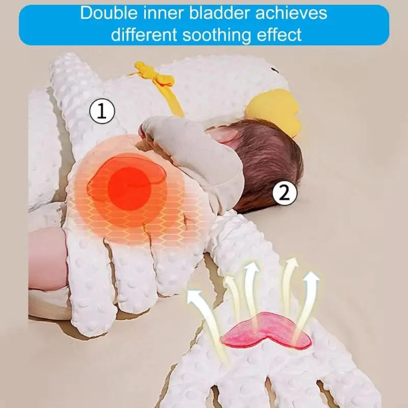 066B Cartoon Baby Exhaust Pillow Toy Soothing Infants Mood without/with Music and Gentle Patting Function for Relaxation