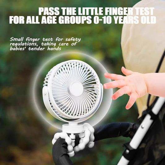 3-Speed Portable Stroller Fan with Light