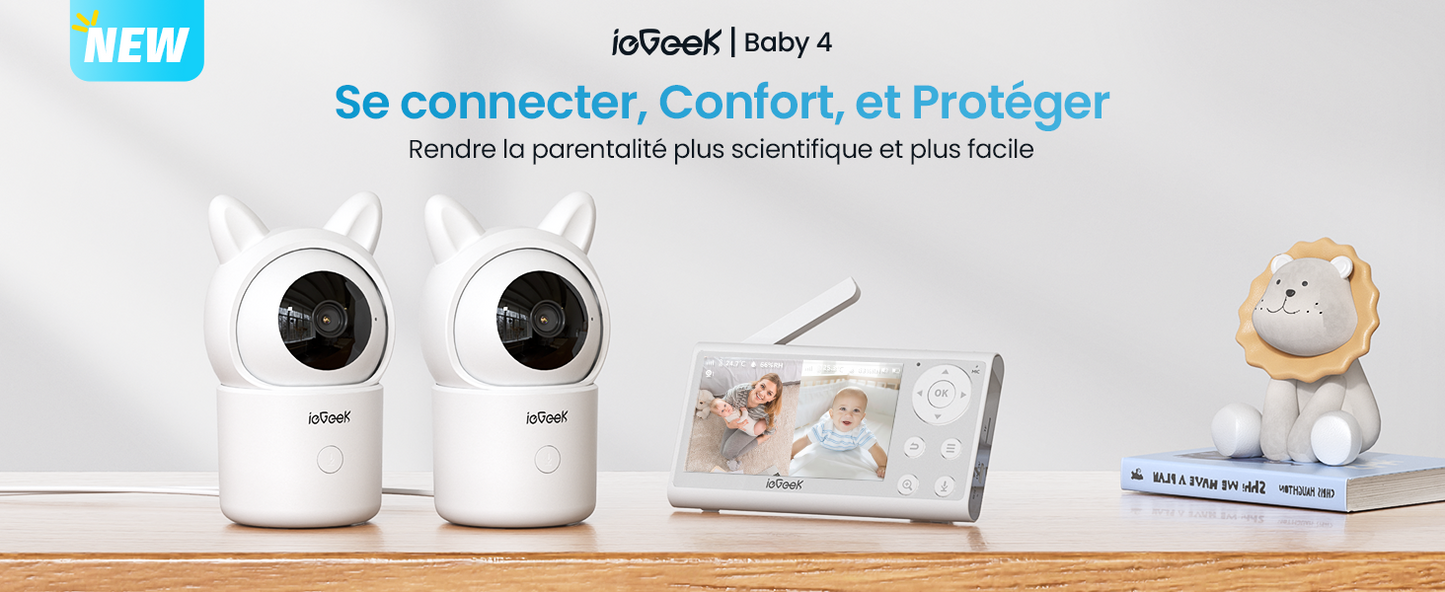 ieGeek 1080P PTZ Baby Monitor with 2 Cameras, 4.3” Screen & App Control