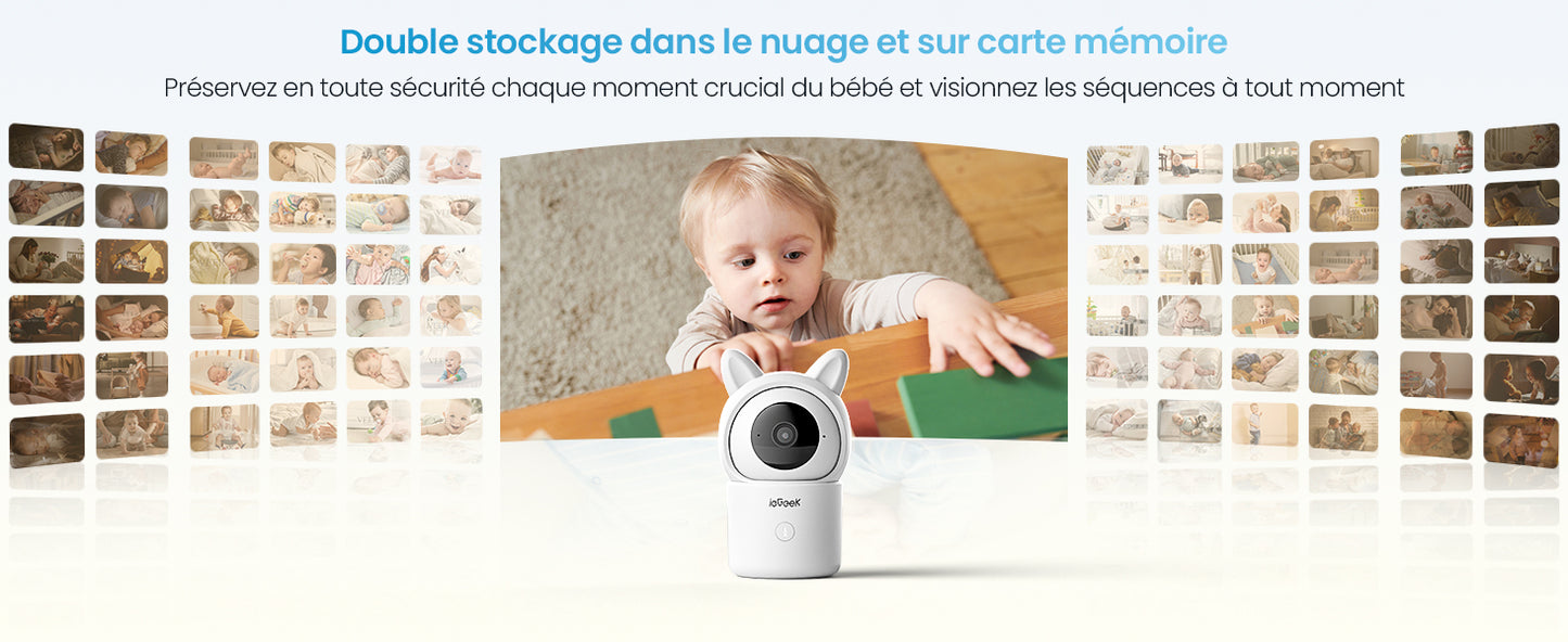ieGeek 1080P PTZ Baby Monitor with 2 Cameras, 4.3” Screen & App Control