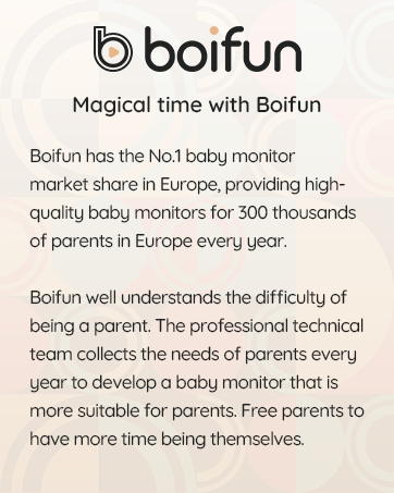 BOIFUN 2K Smart Baby Monitor – 5” Screen, WiFi, Auto Tracking, Night Vision