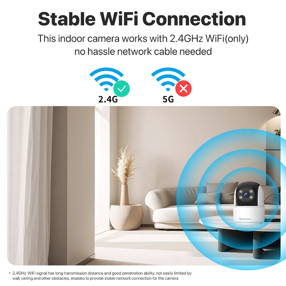 VStarCam 2MP Indoor Security Camera – Pan & Tilt, App Control, Baby & Pet Monitor