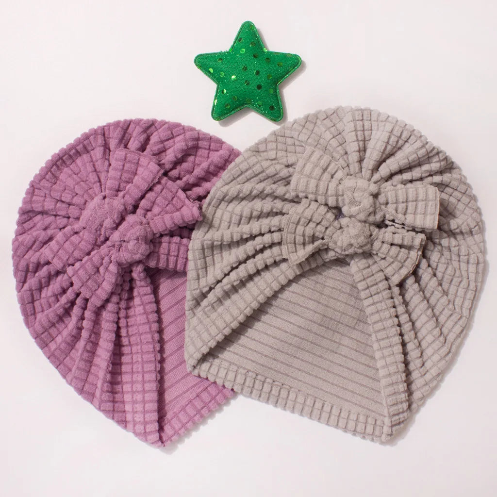 Cozy Polka-Dot Baby Hat with Bow