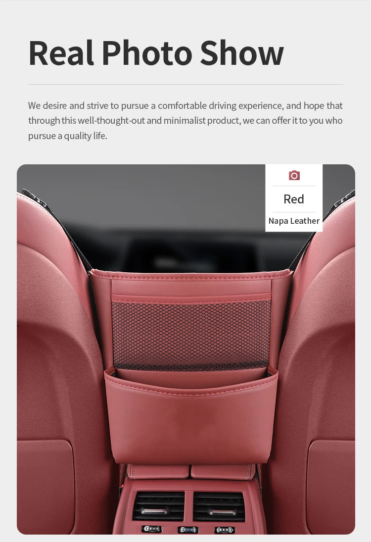 PU Leather Car Seat Organizer