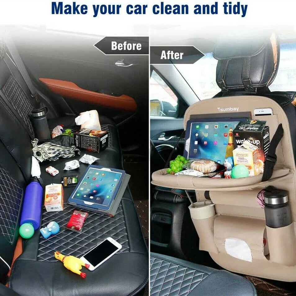 PU Leather Car Seat Back Organizer