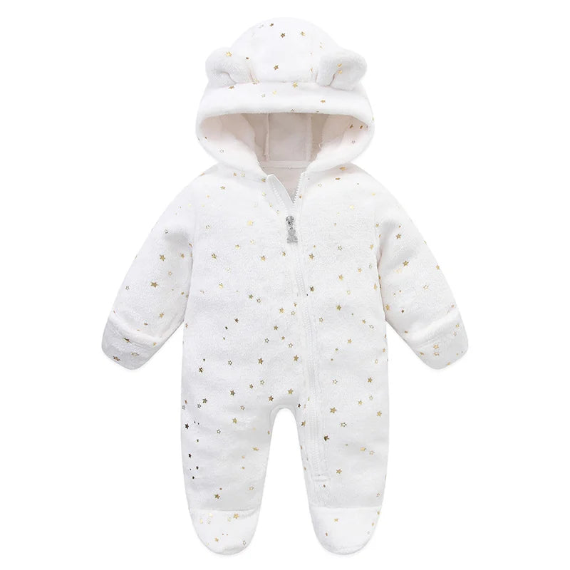 Cartoon Baby Flannel Romper – Soft, Warm Jumpsuit for Newborns