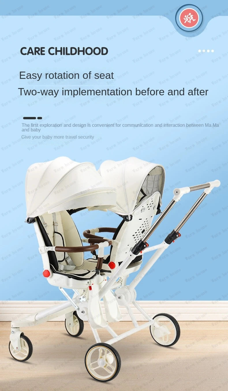 Foldable Twin Baby Stroller