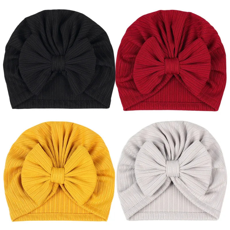 Cute Baby Bow Hat – Soft Turban Beanie for Newborns & Infants