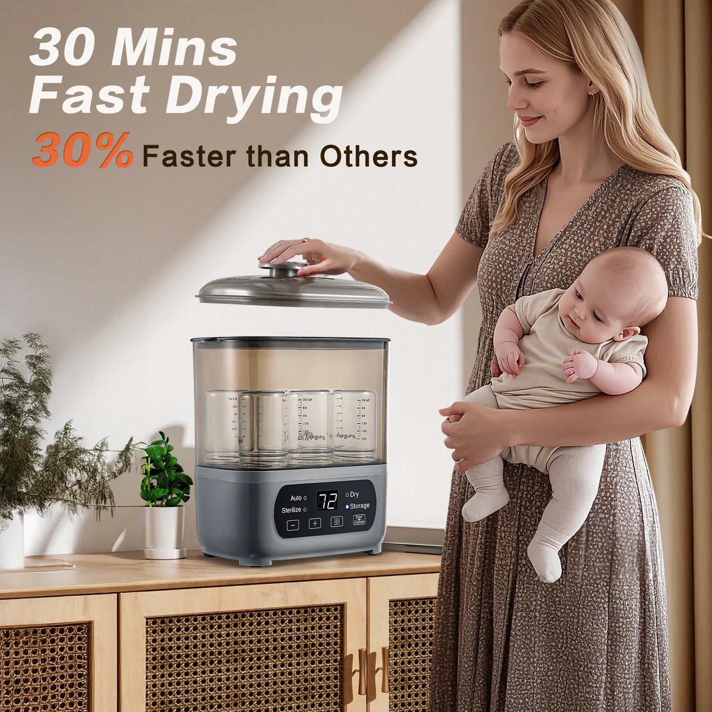 4-in-1 Bottle Sterilizer – Fast Dry & 72H Storage