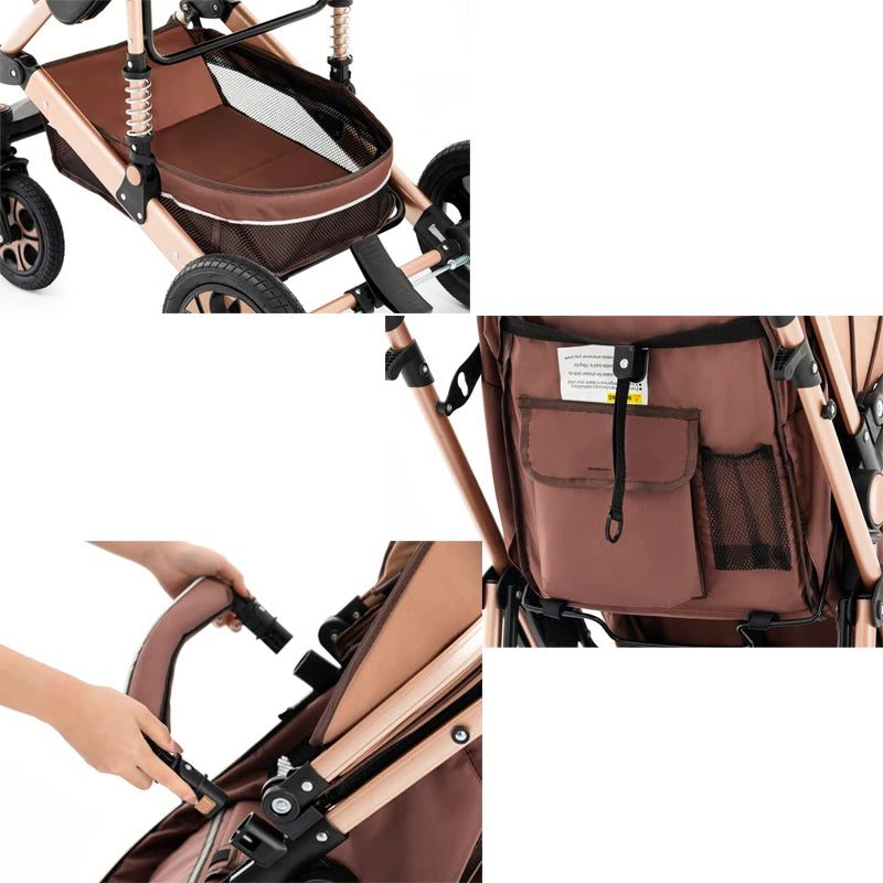 3-in-1 Baby Travel System with ISOFIX Base – Foldable Reversible Newborn Stroller