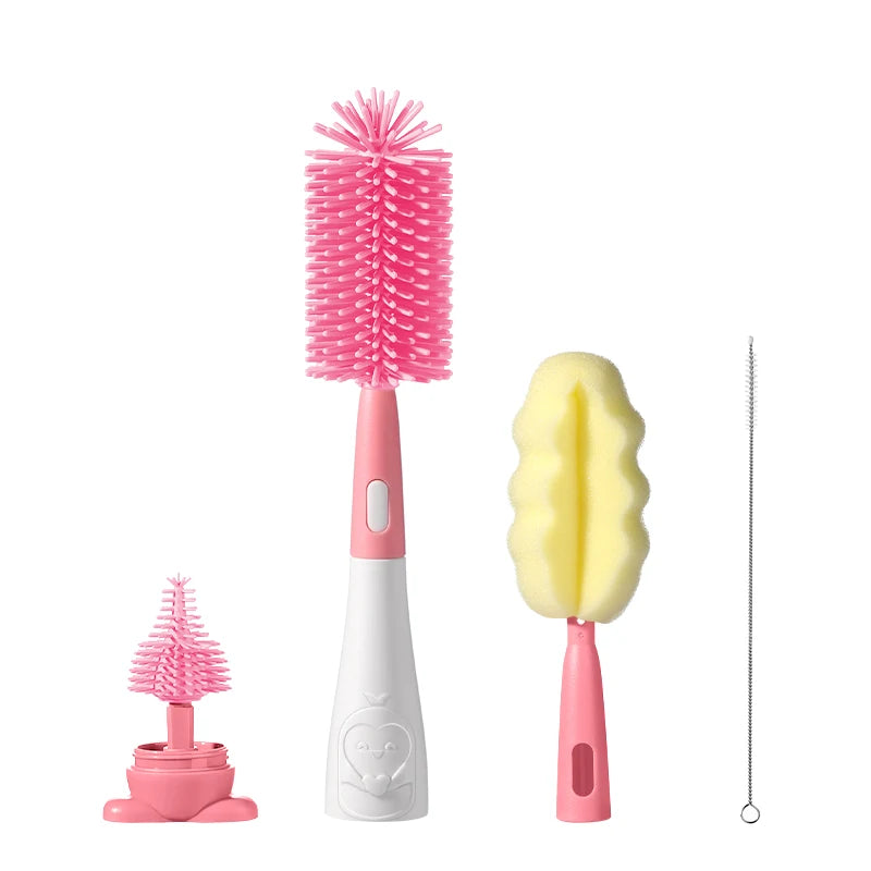 Penguin Silicone Baby Bottle Brush Set