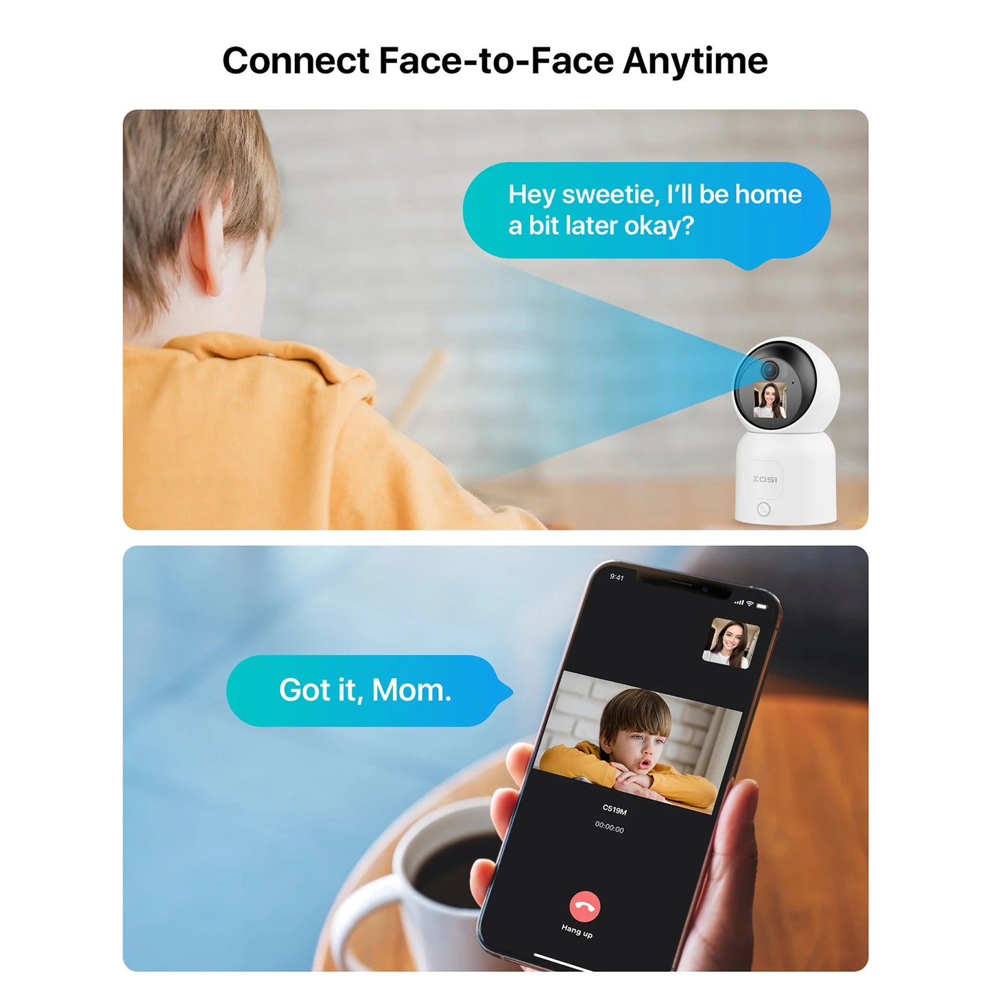 4MP Smart Baby Monitor Camera – Auto Tracking, WiFi, Video Call, Indoor HD