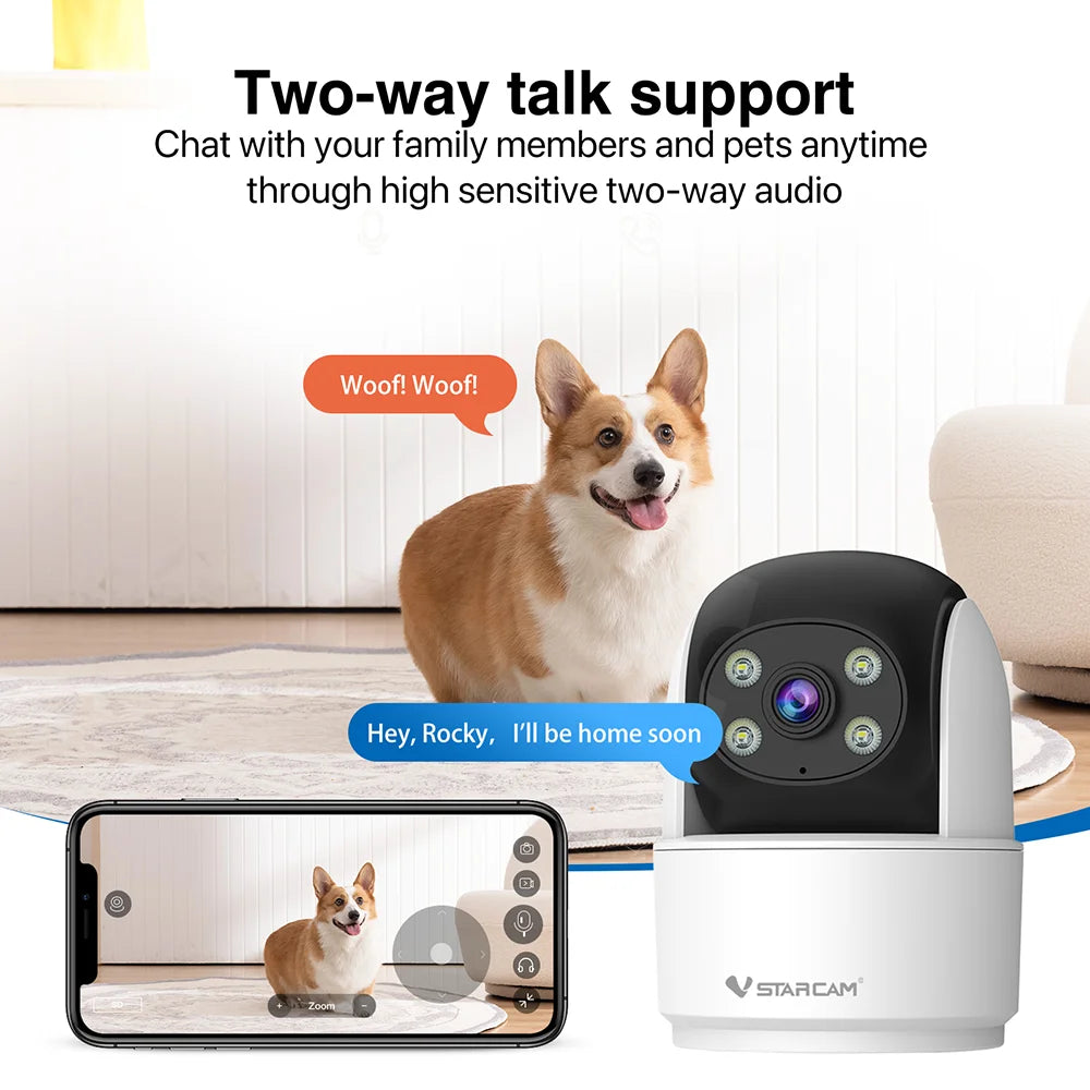 VStarCam 2MP Indoor Security Camera – Pan & Tilt, App Control, Baby & Pet Monitor