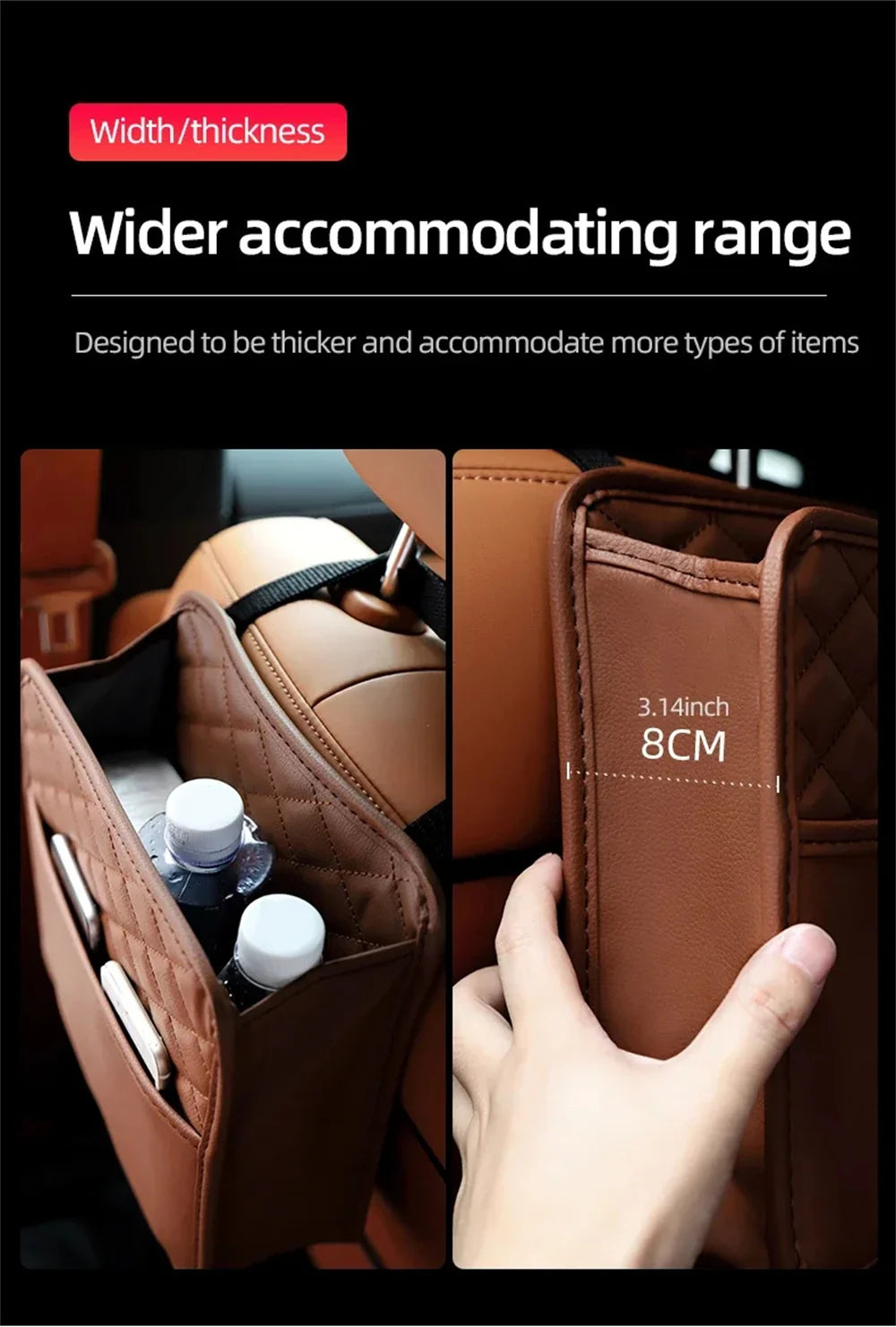 Multifunctional Leather Car Seat Organizer