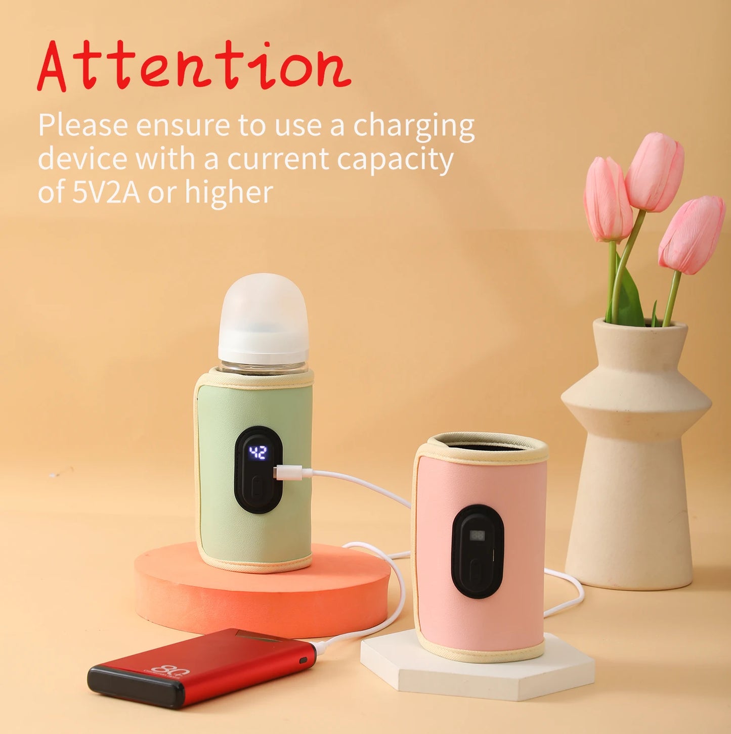 Portable USB Baby Bottle Warmer for Travel & Car Use