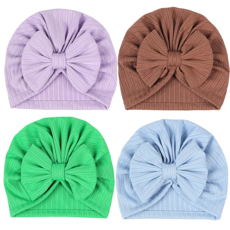 Cute Baby Bow Hat – Soft Turban Beanie for Newborns & Infants