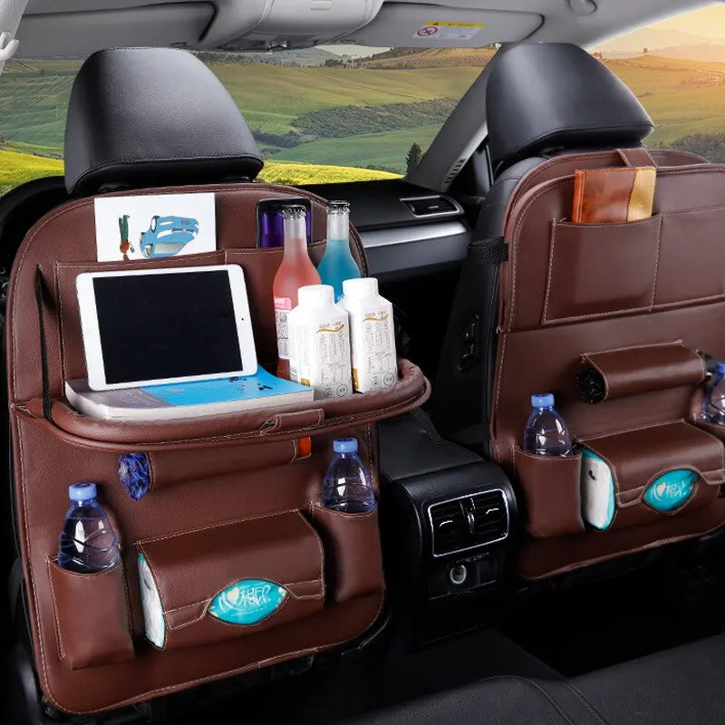 PU Leather Car Seat Back Organizer