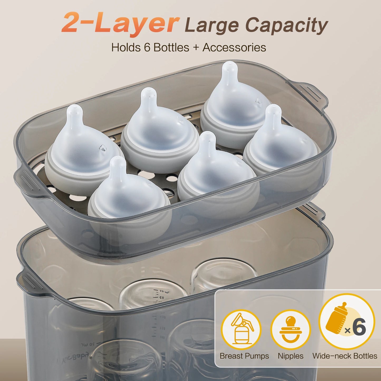 4-in-1 Bottle Sterilizer – Fast Dry & 72H Storage