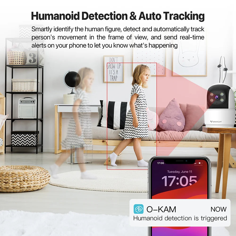 VStarCam 2MP Indoor Security Camera – Pan & Tilt, App Control, Baby & Pet Monitor