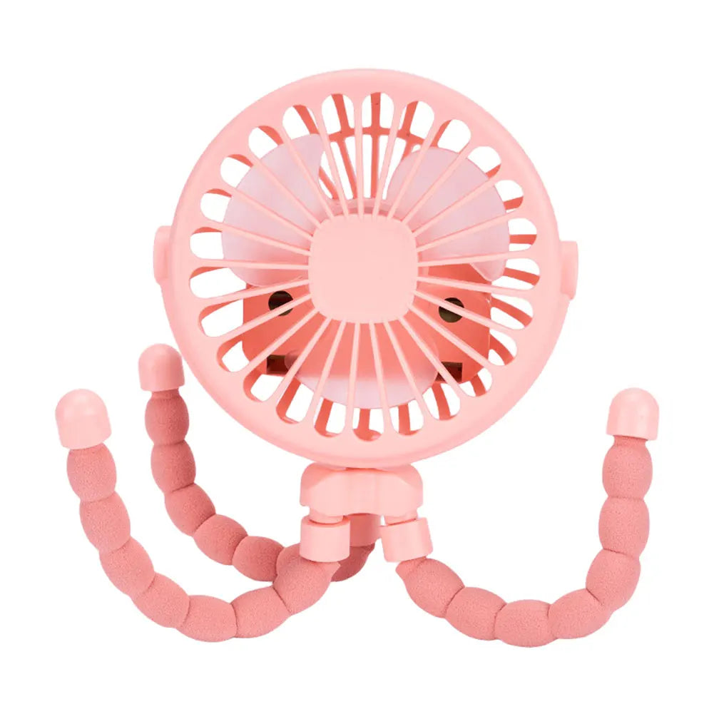 Portable Baby Stroller Fan with Flexible Tripod & USB Rechargeable Battery