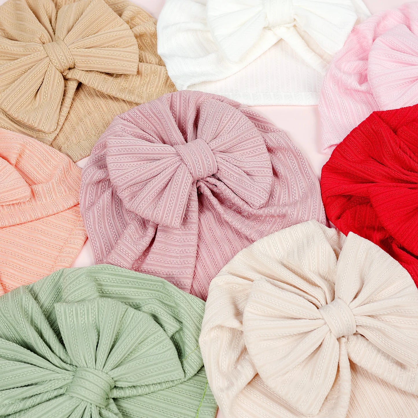 Cute Baby Bow Hat – Soft Turban Beanie for Newborns & Infants