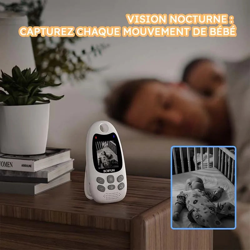 BOIFUN 480P Baby Monitor – Night Vision, Two-Way Audio, Temp Sensor