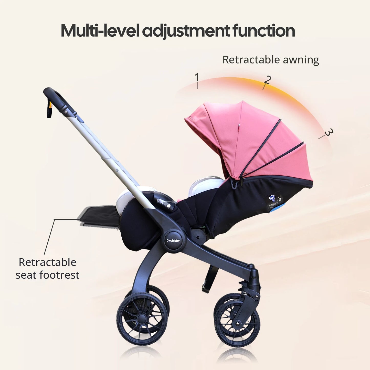 Luxury Foldable Baby Stroller – Reversible High View Newborn Pushchair