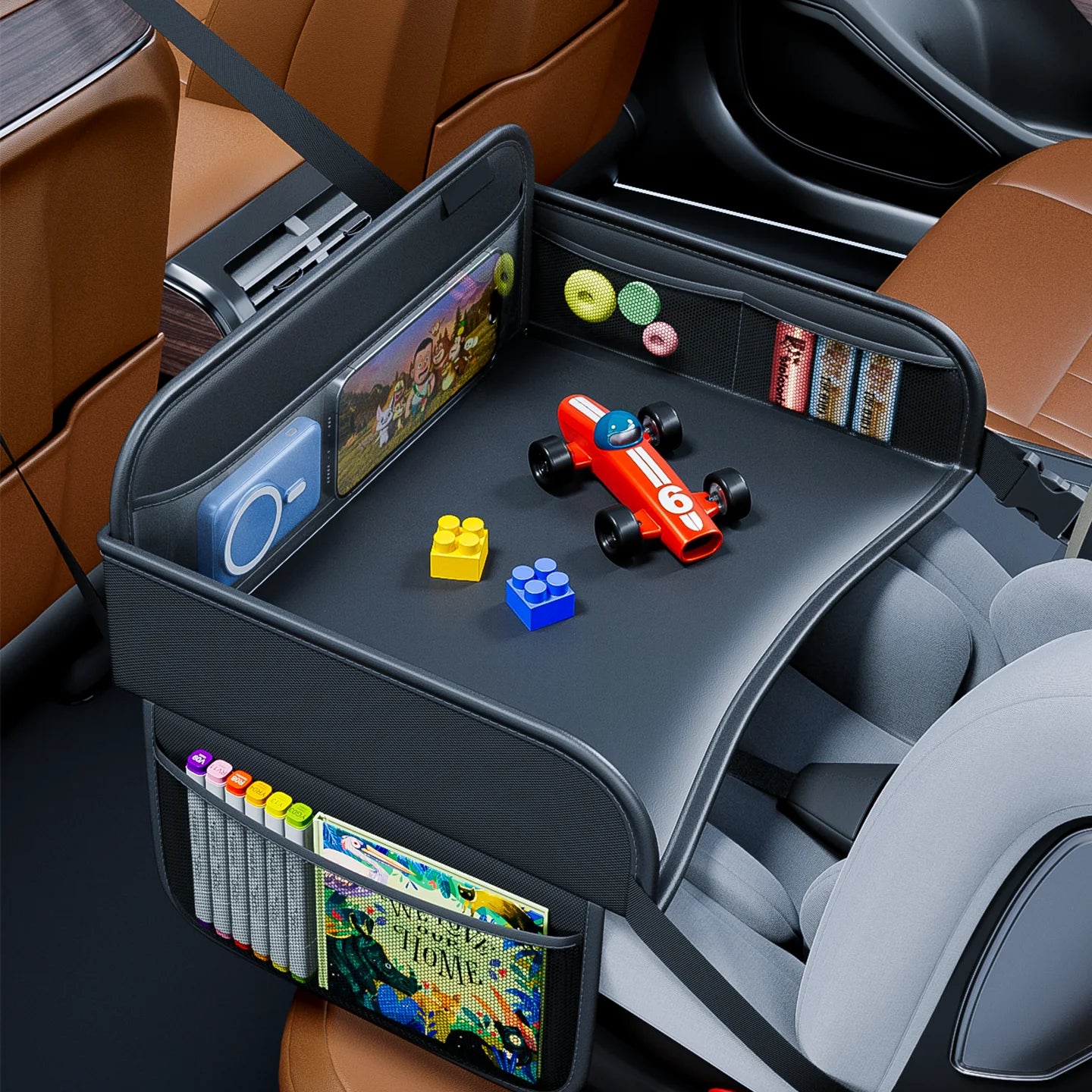 Kids Leather Backseat Travel Tray