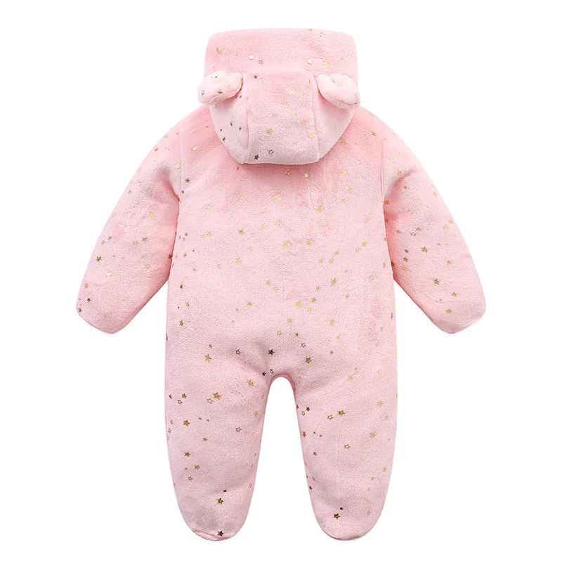 Cartoon Baby Flannel Romper – Soft, Warm Jumpsuit for Newborns