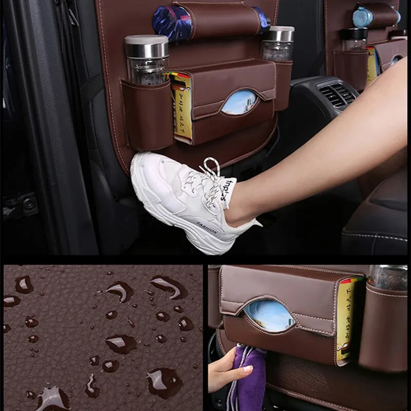 PU Leather Car Seat Back Organizer