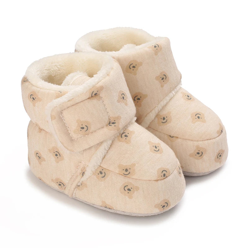 Cute Cartoon Baby First Walker Shoes – Soft Cotton Comfort for Newborns