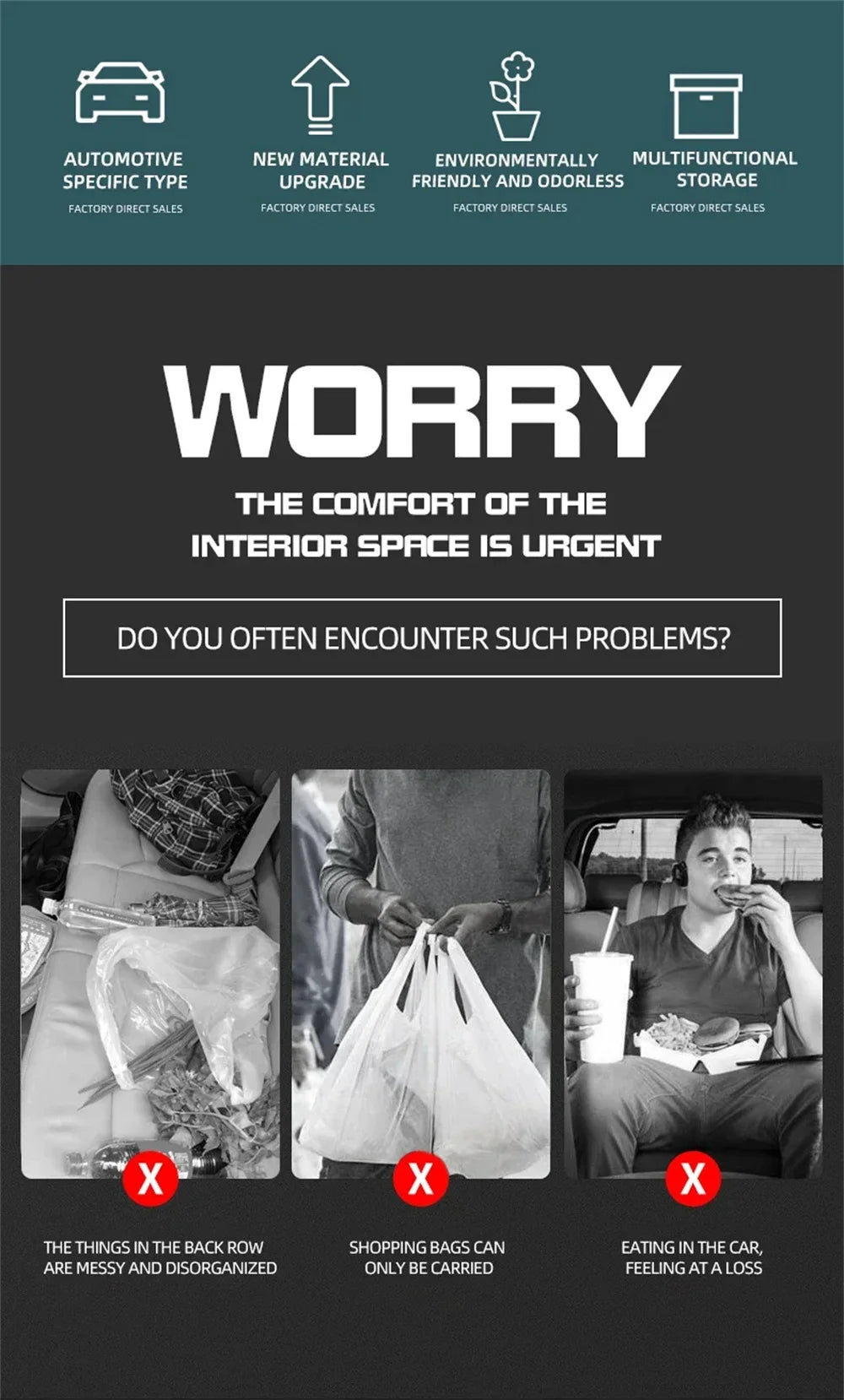 Multifunctional Leather Car Seat Organizer