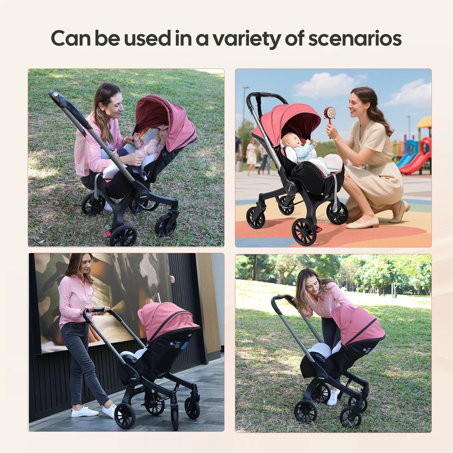 Luxury Foldable Baby Stroller – Reversible High View Newborn Pushchair