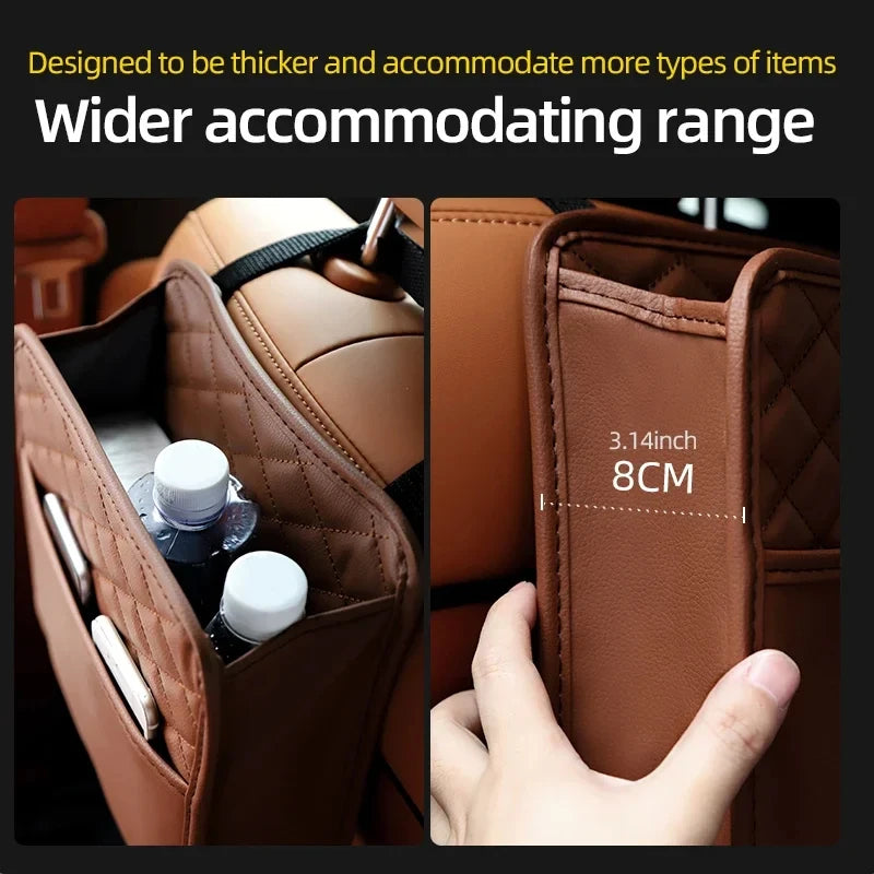 Multifunctional Leather Car Seat Organizer
