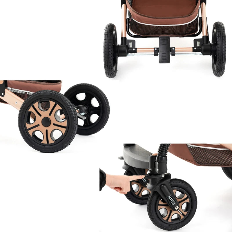 3-in-1 Baby Travel System with ISOFIX Base – Foldable Reversible Newborn Stroller