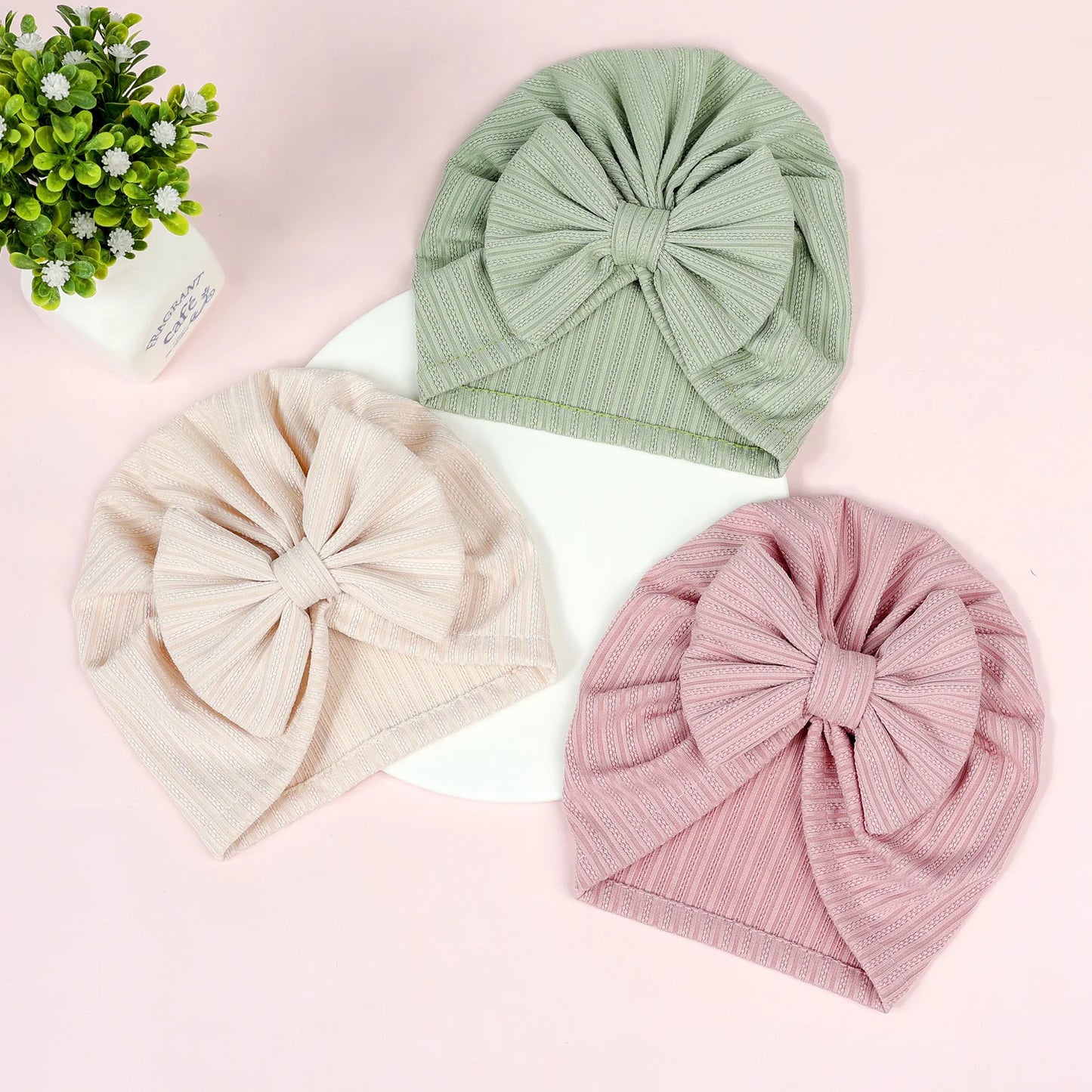 Cute Baby Bow Hat – Soft Turban Beanie for Newborns & Infants