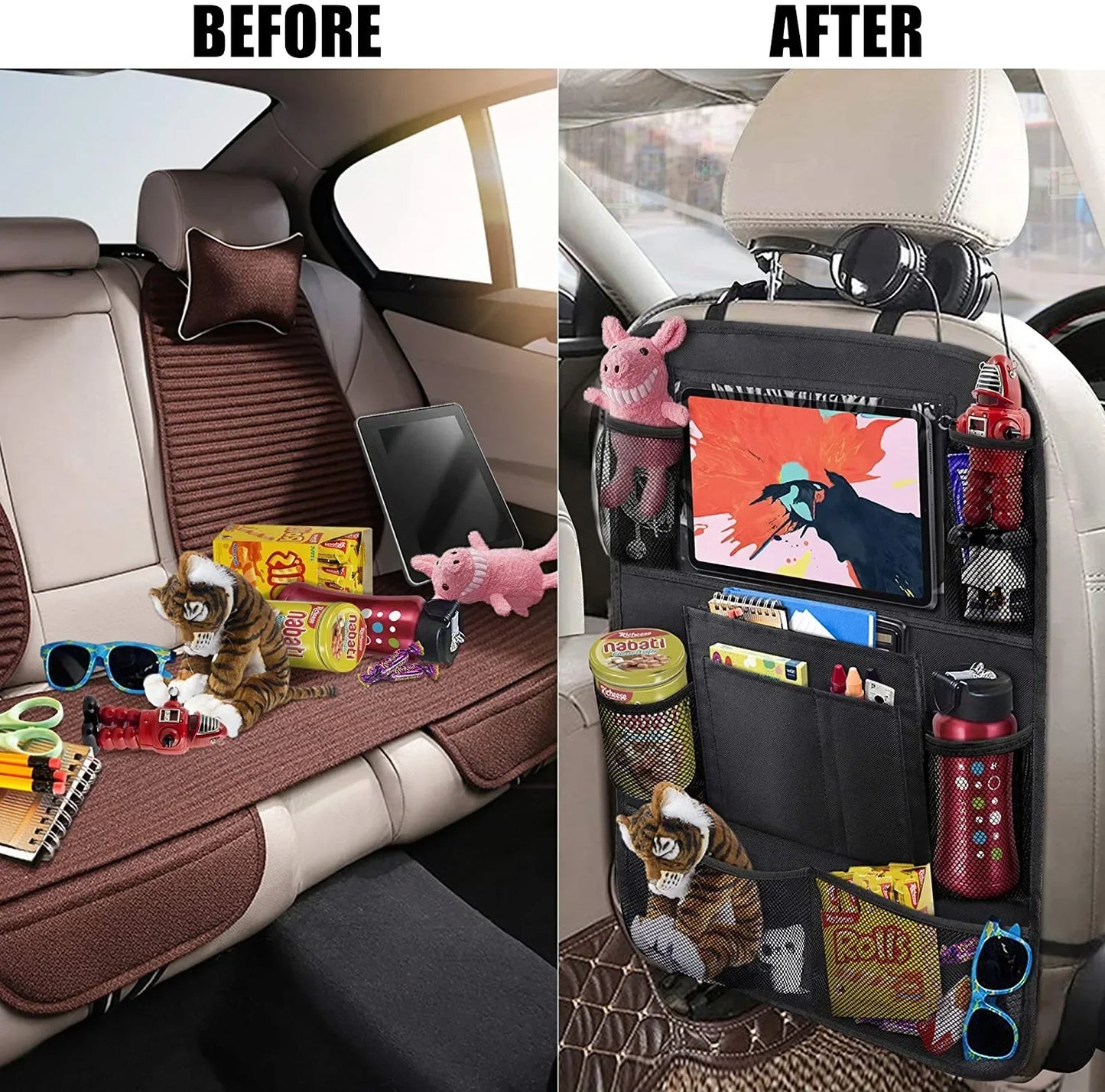 Kick-Proof Car Seat Back Organizer
