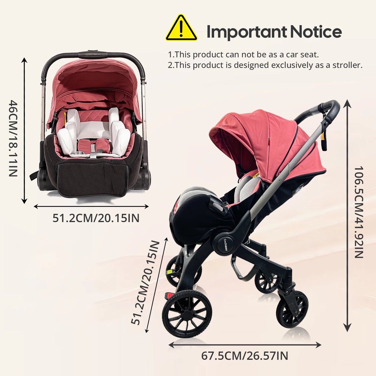 Luxury Foldable Baby Stroller – Reversible High View Newborn Pushchair