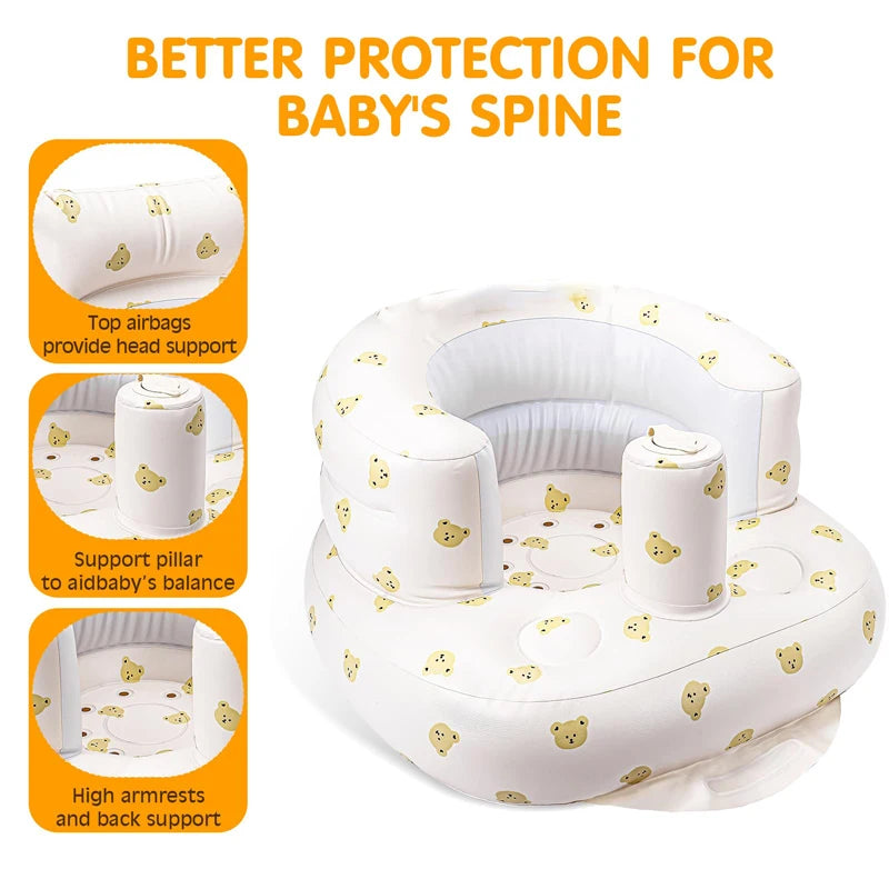 Inflatable Baby Seat with Built-In Pump