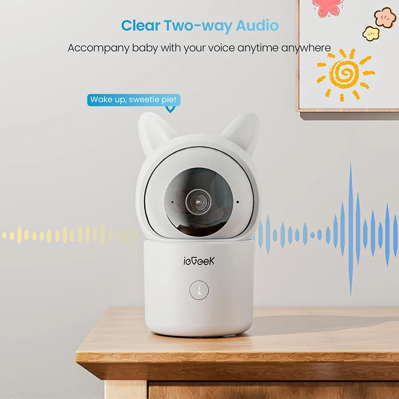 ieGeek 1080P PTZ Baby Monitor with 2 Cameras, 4.3” Screen & App Control