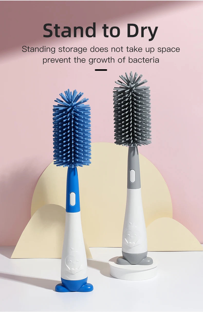 Penguin Silicone Baby Bottle Brush Set