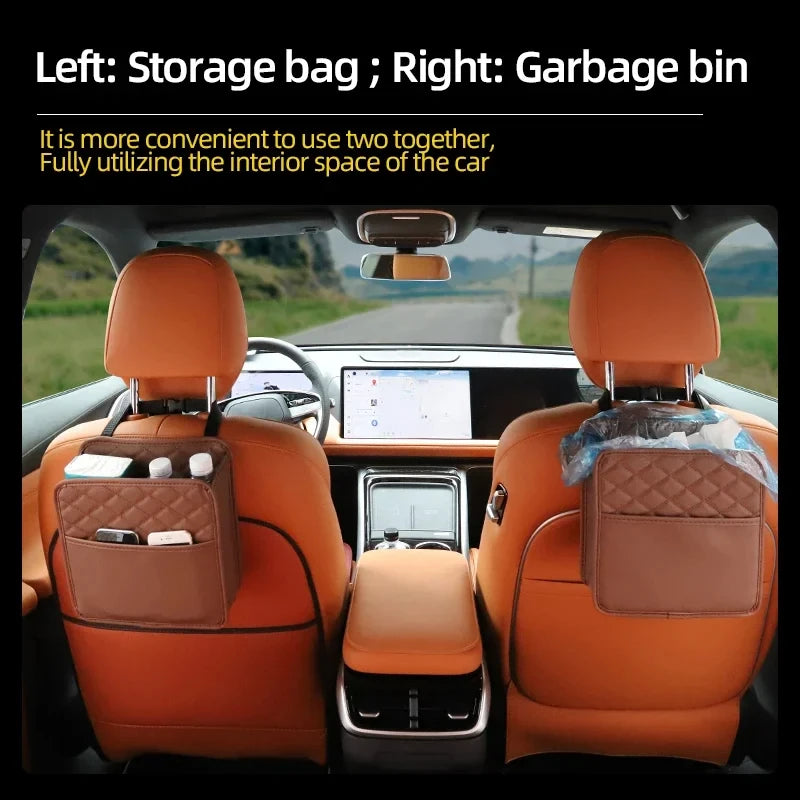 Multifunctional Leather Car Seat Organizer