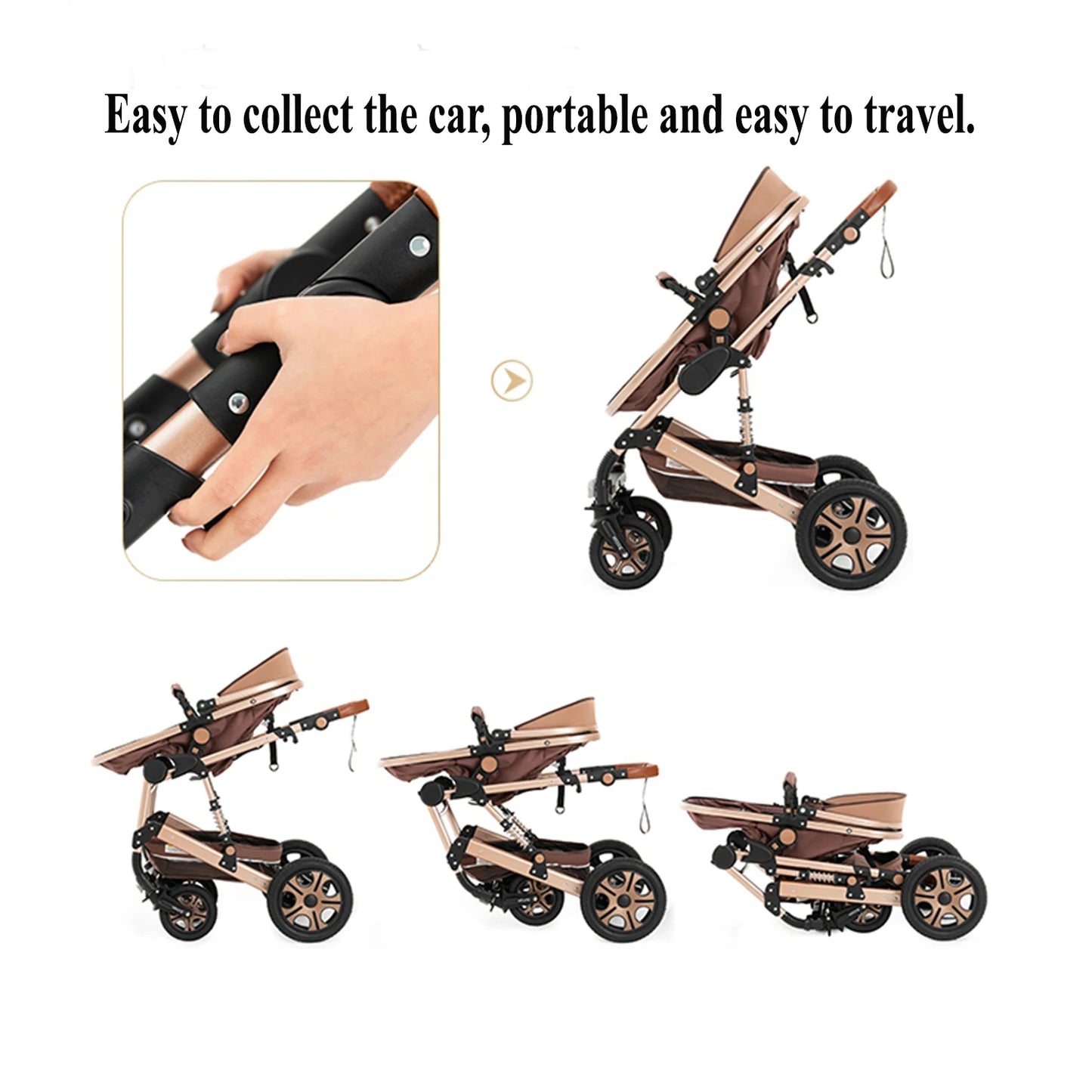 3-in-1 Baby Travel System with ISOFIX Base – Foldable Reversible Newborn Stroller
