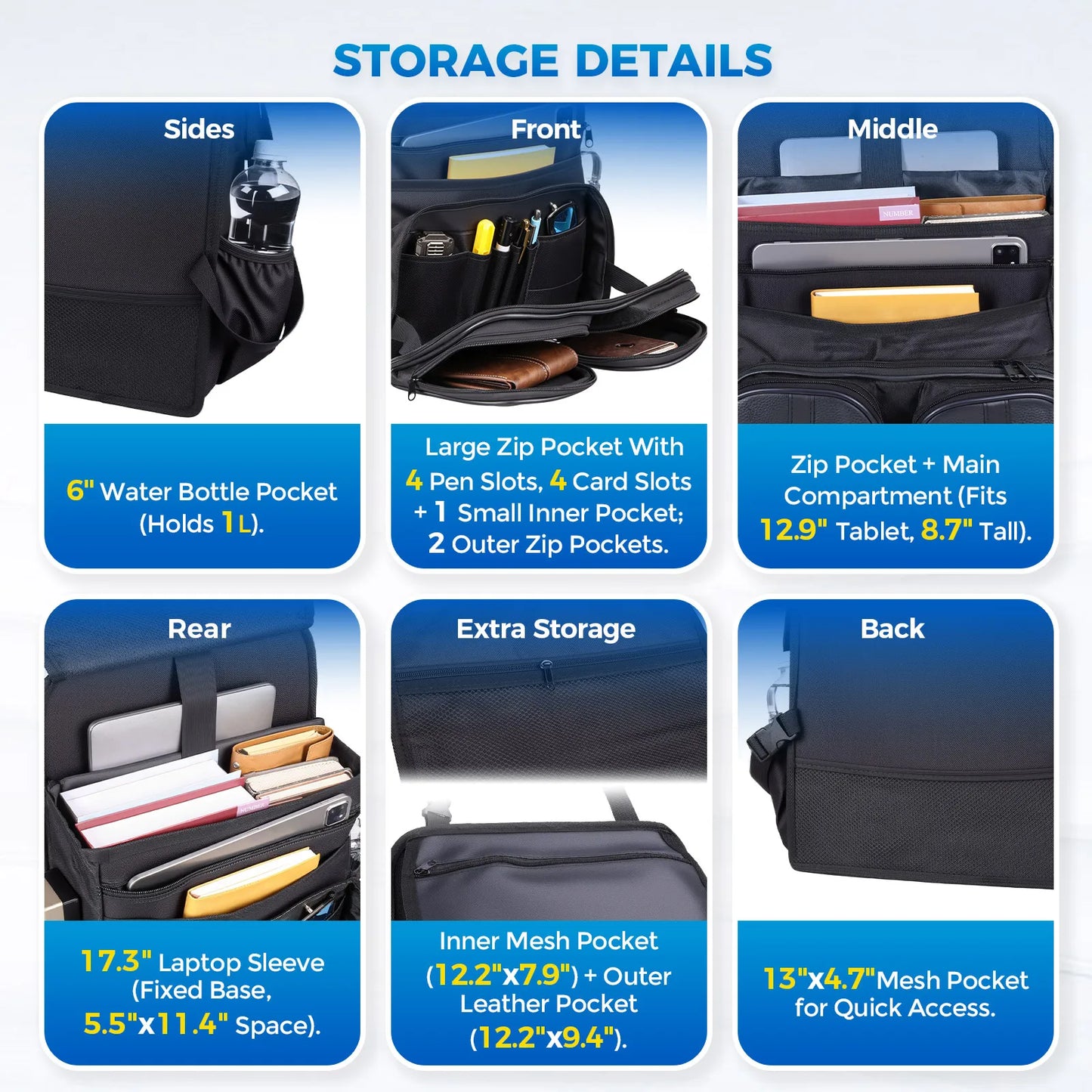 2-in-1 Hanging Car Seat Organizer