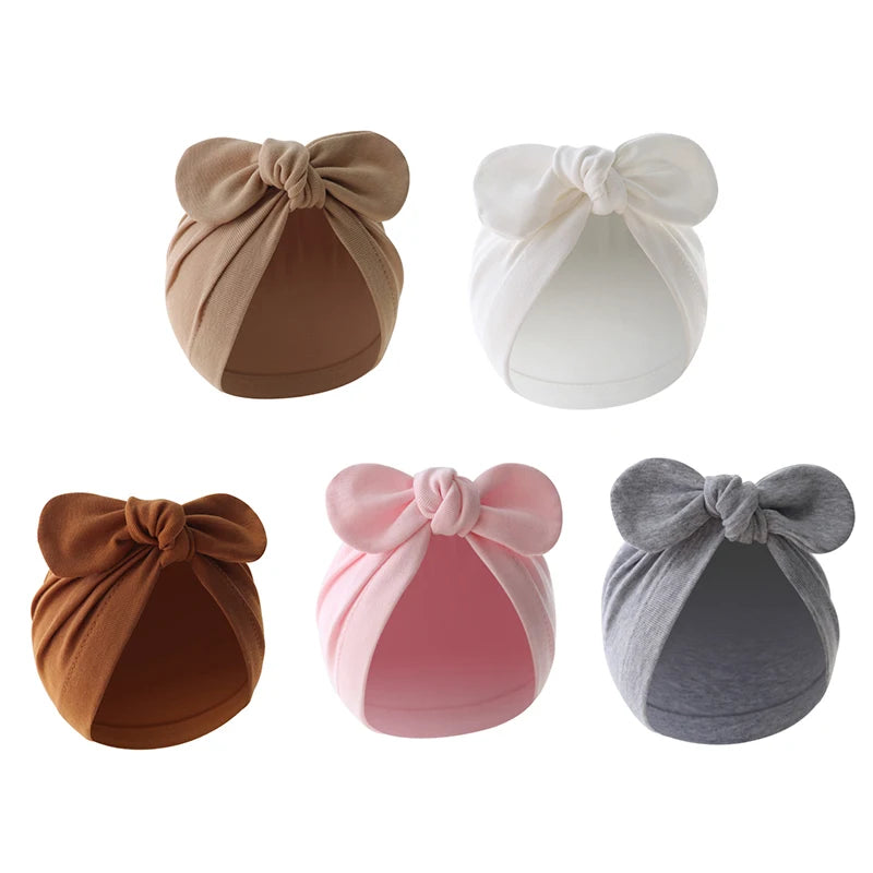 Soft Cotton Baby Turban Hat with Bunny Ears
