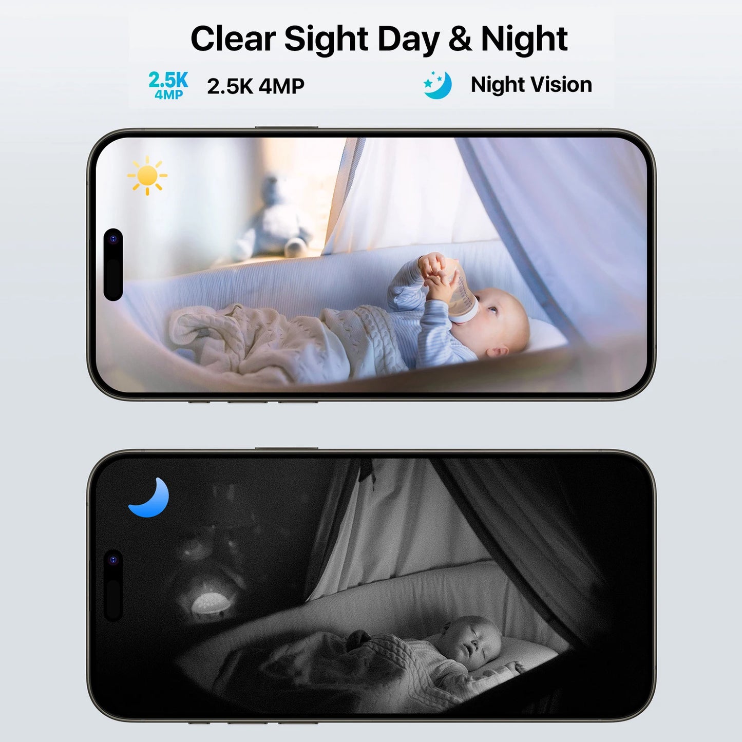 4MP Smart Baby Monitor Camera – Auto Tracking, WiFi, Video Call, Indoor HD