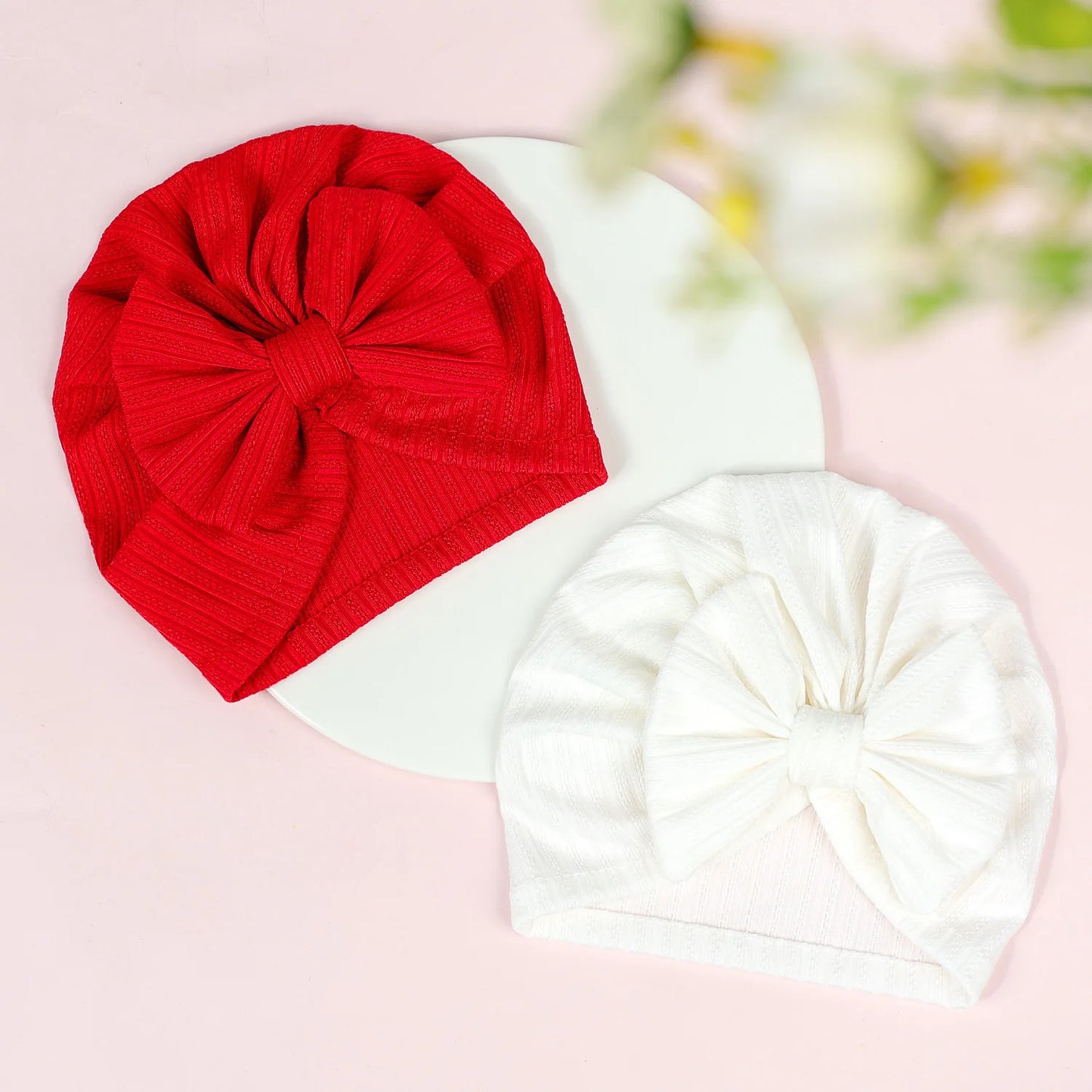 Cute Baby Bow Hat – Soft Turban Beanie for Newborns & Infants